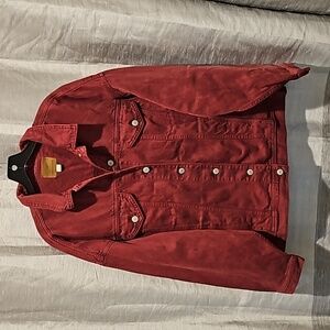 American Eagle Outfitters Red Jean Jacket